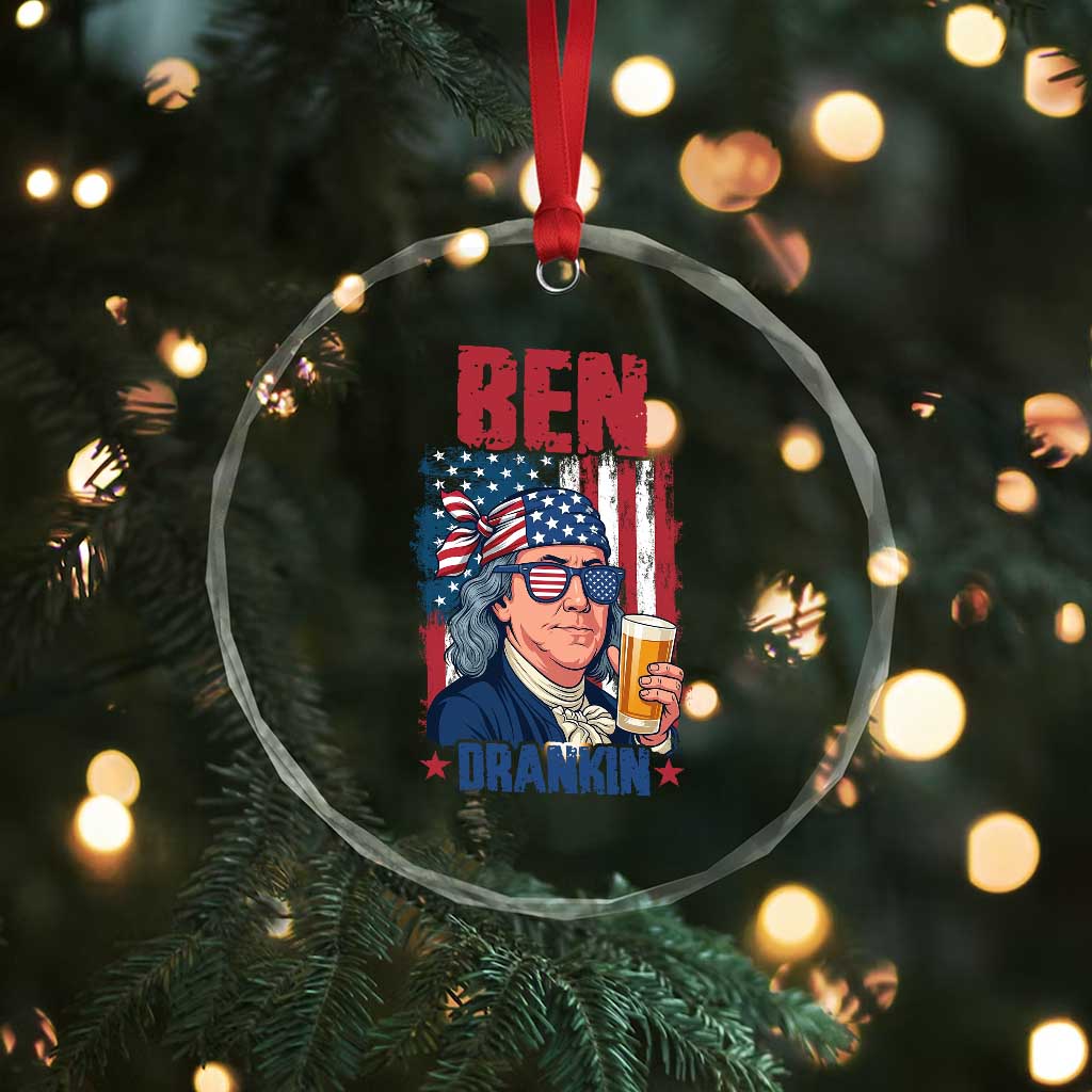 Benjamin Franklin Crystal Glass Ornament Funny Ben Drankin American History TS12 Print Your Wear