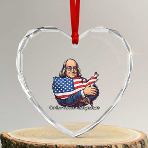 Benjamin Franklin Heart Crystal Glass Ornament Freedom Liberty Independence American History TS12 Transparent Glass 3'' Heart Print Your Wear