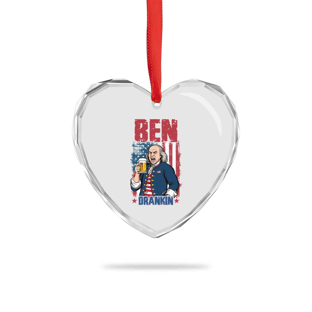 Benjamin Franklin Heart Crystal Glass Ornament Funny Patriotic Founding Father TS12 Print Your Wear