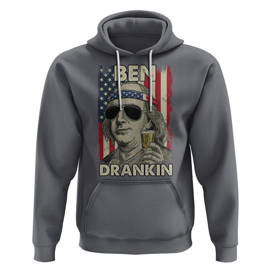 Benjamin Franklin Hoodie Ben Drankin' Funny 4th Of July TS02 Charcoal Printyourwear