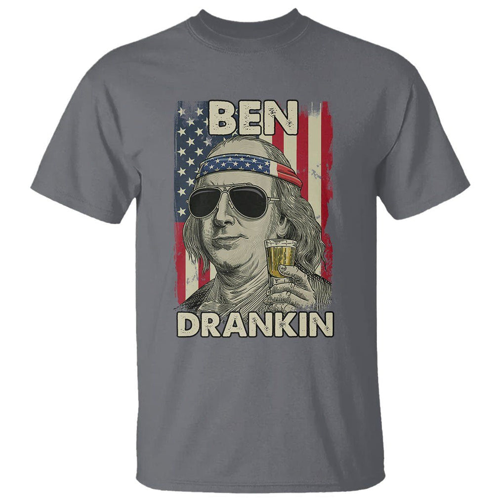 Benjamin Franklin T Shirt Ben Drankin' Funny 4th Of July TS02 Charcoal Printyourwear