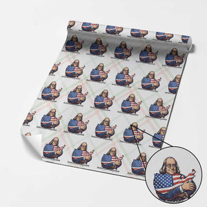 Benjamin Franklin Wrapping Paper Roll Freedom Liberty Independence American History TS12 Christmas Plaid Print Your Wear