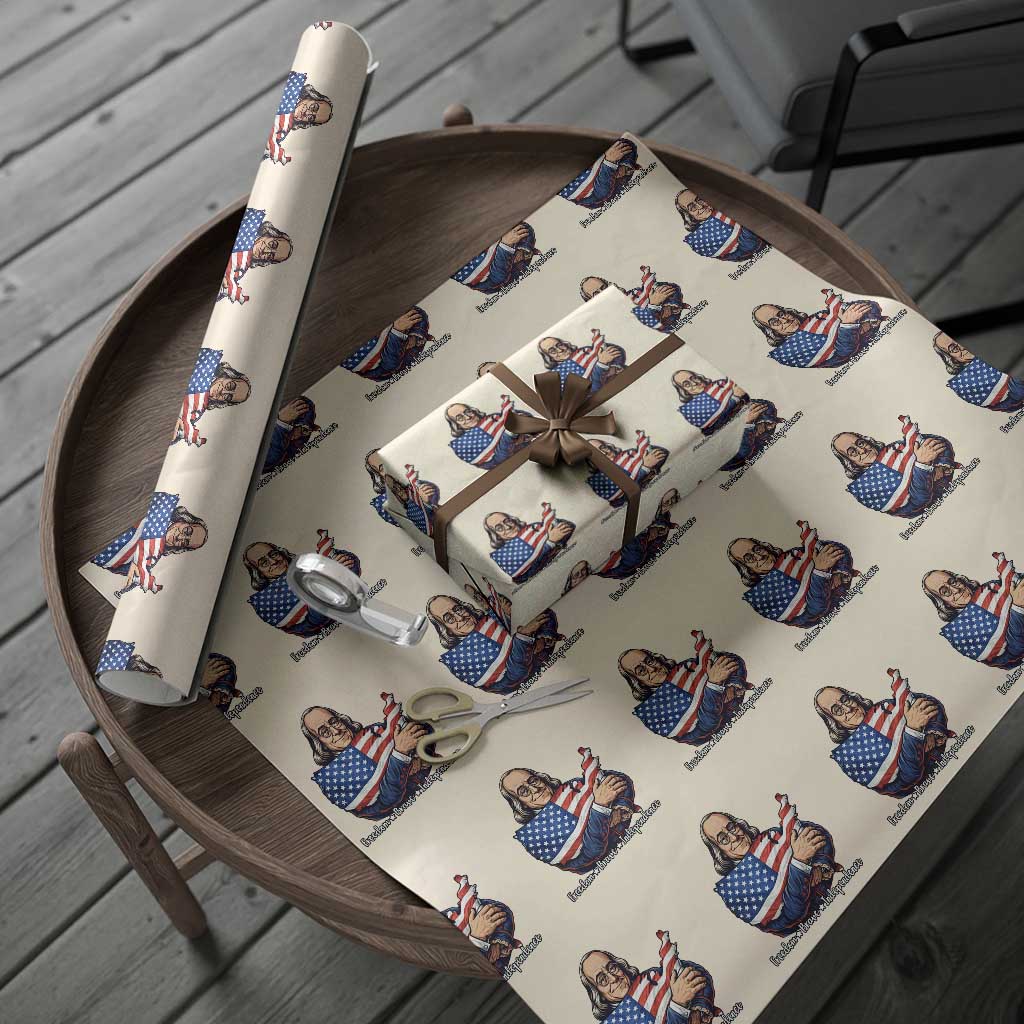 Benjamin Franklin Wrapping Paper Roll Freedom Liberty Independence American History TS12 Beige Print Your Wear