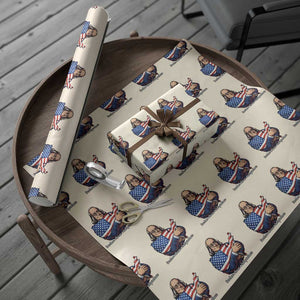 Benjamin Franklin Wrapping Paper Roll Freedom Liberty Independence American History TS12 Beige Print Your Wear