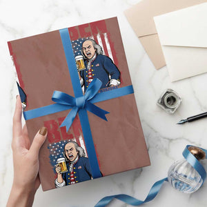 Benjamin Franklin Wrapping Paper Roll Funny Patriotic Founding Father TS12 Mocha Print Your Wear