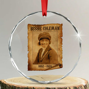 Bessie Coleman First African American Female Pilot Crystal Glass Ornament Black History TS10 Transparent Glass 3'' Circle Print Your Wear