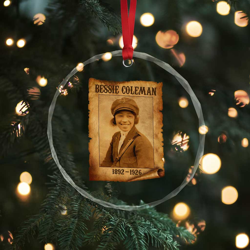Bessie Coleman First African American Female Pilot Crystal Glass Ornament Black History TS10 Print Your Wear