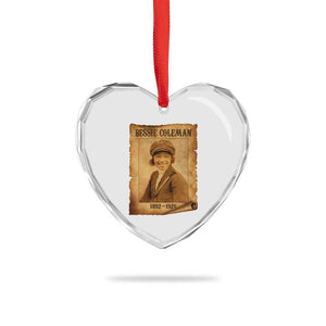 Bessie Coleman First African American Female Pilot Heart Crystal Glass Ornament Black History TS10 Print Your Wear