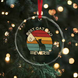 Best Cat Dad Ever Crystal Glass Ornament Funny Cat Lover Gift Fathers Day TS10 Print Your Wear