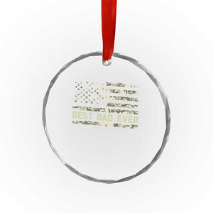 Best Dad Ever Crystal Glass Ornament Military Dad American Flag Camo TS14 Print Your Wear
