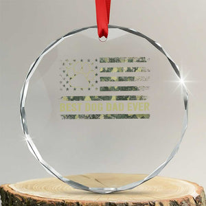 Best Dog Dad Ever Crystal Glass Ornament Camo American Flag USA Fathers Day Gift for Dog Lovers TS10 Transparent Glass 3'' Circle Print Your Wear