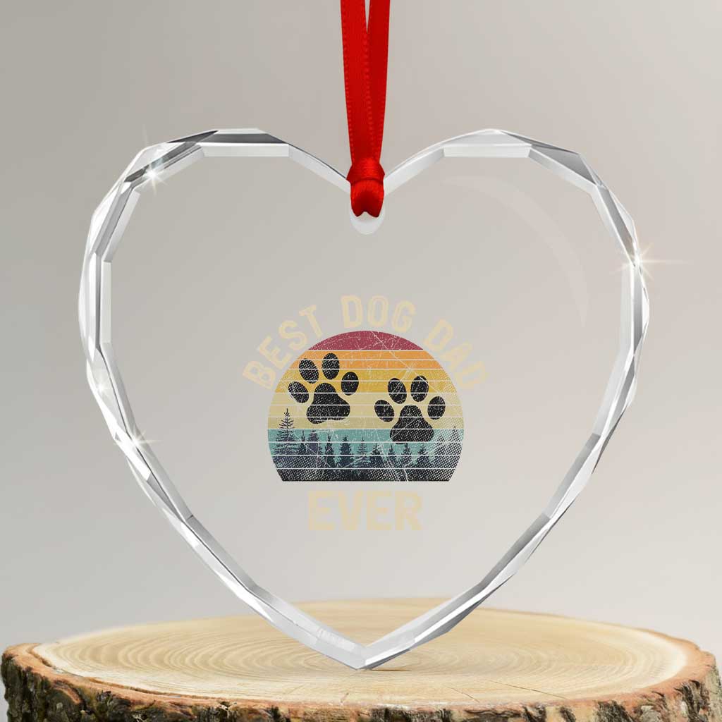Best Dog Dad Ever Heart Crystal Glass Ornament Fathers Day Gift for Dog Lovers TS10 Transparent Glass 3'' Heart Print Your Wear