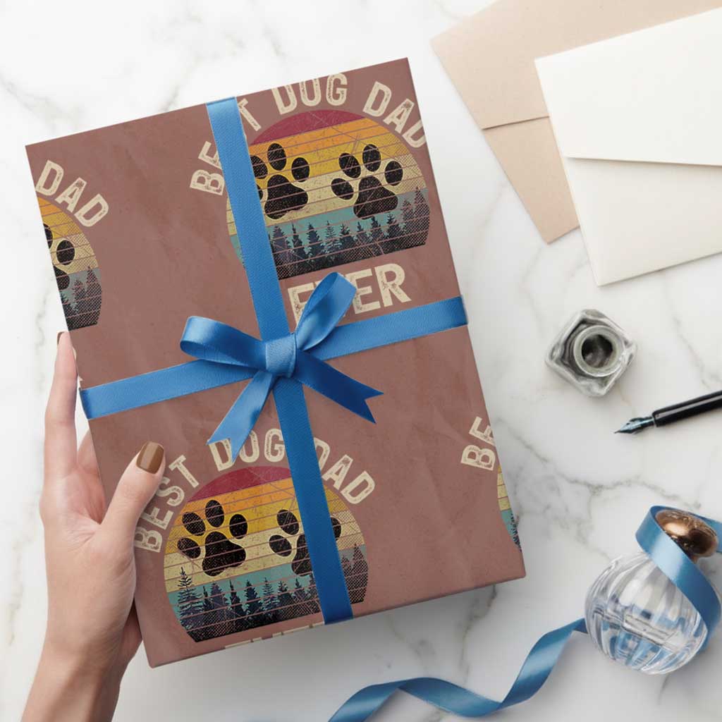 Best Dog Dad Ever Wrapping Paper Roll Fathers Day Gift for Dog Lovers TS10 Mocha Print Your Wear