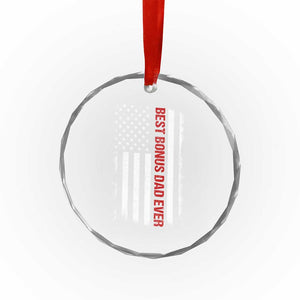 Best Effin Bonus Dad Ever Crystal Glass Ornament Funny Stepdad American Flag TS10 Print Your Wear