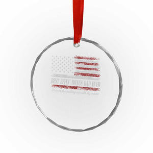 Best Effin’ Bonus Dad Ever Crystal Glass Ornament Step Dad American Flag TS10 Print Your Wear
