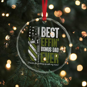 Best Effin Bonus Dad Ever Crystal Glass Ornament Step Dad Gun American Flag TS10 Print Your Wear