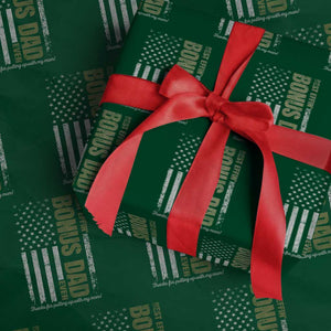Best Effin Bonus Dad Ever Wrapping Paper Roll Vintage Step Dad American Flag TS10 Green Print Your Wear