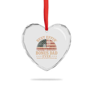 Best Effin Bonus Dad Ever Heart Crystal Glass Ornament Step Dad American Flag Father's Day Gifts TS11 Print Your Wear