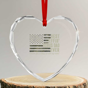 Best Effin’ Bonus Dad Ever Heart Crystal Glass Ornament Step Dad Camo American Flag Camouflage TS10 Transparent Glass 3'' Heart Print Your Wear