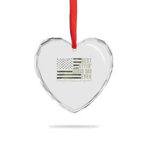 Best Effin’ Bonus Dad Ever Heart Crystal Glass Ornament Step Dad Camo American Flag Camouflage TS10 Print Your Wear