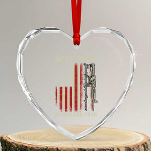 Best Effin Bonus Dad Ever Heart Crystal Glass Ornament Step Dad Fathers Day Vintage American Flag TS11 Transparent Glass 3'' Heart Print Your Wear