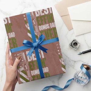 Best Effin Bonus Dad Ever Wrapping Paper Roll Step Dad Gun American Flag TS10 Mocha Print Your Wear