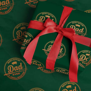 Best Effin Dad Ever And Grill Master Wrapping Paper Roll Funny Grilling BBQ Sarcastic