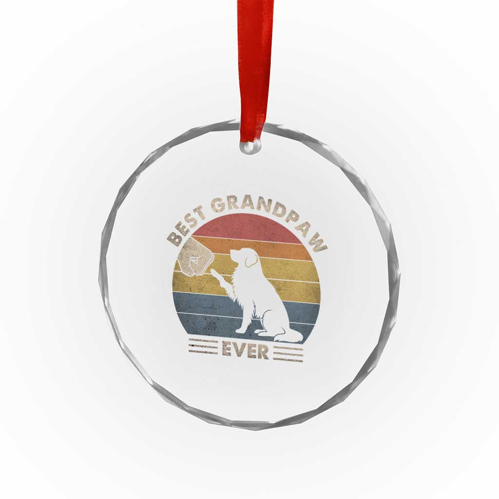 Best Grandpaw Ever Crystal Glass Ornament Retro Dog Grandpa Fathers Day Gift From Dog TS10 Print Your Wear