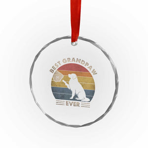 Best Grandpaw Ever Crystal Glass Ornament Retro Dog Grandpa Fathers Day Gift From Dog TS10 Print Your Wear