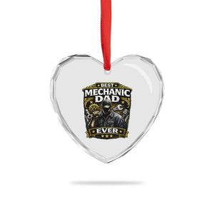 Best Mechanic Dad Ever Heart Crystal Glass Ornament Auto Repair Fathers Day Graphic TS12 Print Your Wear