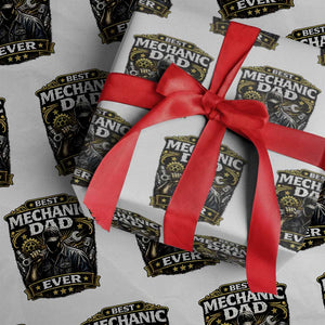 Best Mechanic Dad Ever Wrapping Paper Roll Auto Repair Fathers Day Graphic TS12 White Print Your Wear