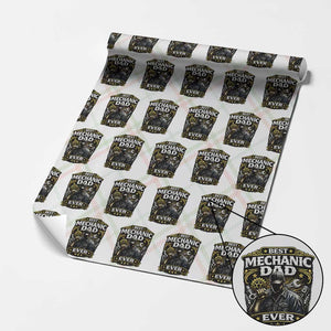 Best Mechanic Dad Ever Wrapping Paper Roll Auto Repair Fathers Day Graphic TS12 Christmas Plaid Print Your Wear