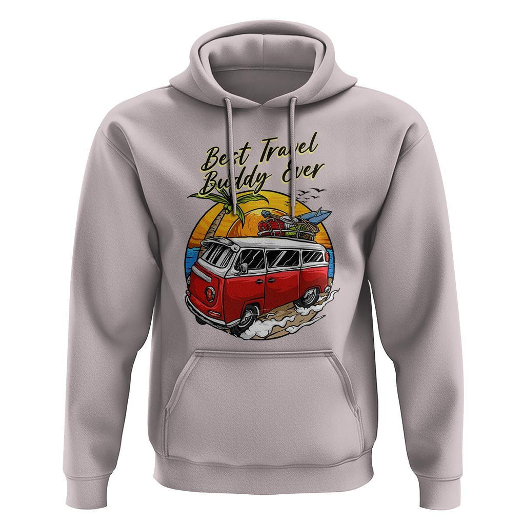 Best Travel Buddy Ever Hoodie Vintage Beach Van Summer Vacation TS11 Ice Gray Print Your Wear