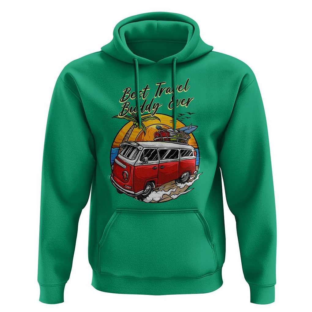 Best Travel Buddy Ever Hoodie Vintage Beach Van Summer Vacation TS11 Irish Green Print Your Wear