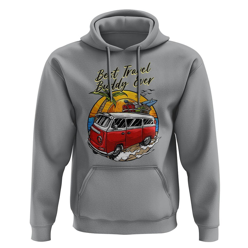 Best Travel Buddy Ever Hoodie Vintage Beach Van Summer Vacation TS11 Sport Gray Print Your Wear