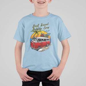 Best Travel Buddy Ever T Shirt For Kid Vintage Beach Van Summer Vacation TS11 Light Blue Print Your Wear