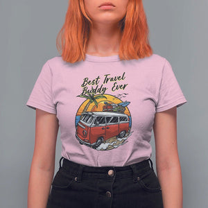 Best Travel Buddy Ever T Shirt For Women Vintage Beach Van Summer Vacation TS11 Light Pink Print Your Wear