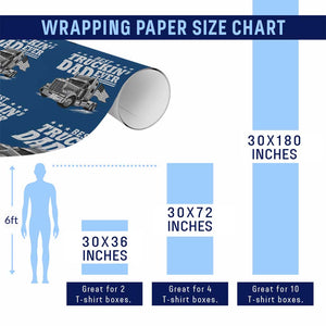Best Truckin Dad Ever Wrapping Paper Roll Trucker Papa Fathers Day Gift