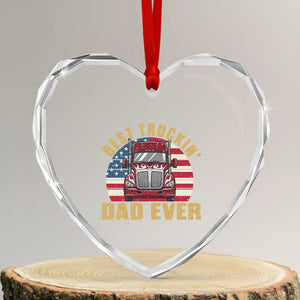 Best Truckin Dad Ever Heart Crystal Glass Ornament Funny Driver Fathers Day Gift TS12 Transparent Glass 3'' Heart Print Your Wear