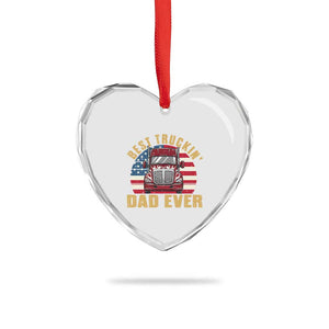 Best Truckin Dad Ever Heart Crystal Glass Ornament Funny Driver Fathers Day Gift TS12 Print Your Wear