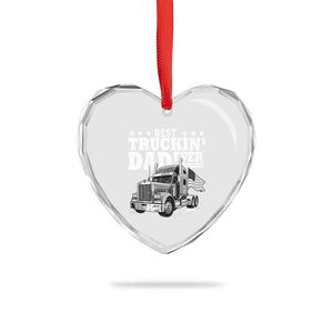 Best Truckin Dad Ever Heart Crystal Glass Ornament Trucker Papa Fathers Day Gift TS12 Print Your Wear