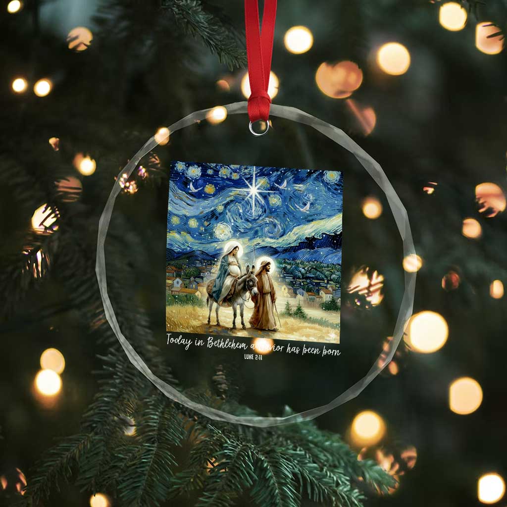 Bethlehem Starry Night Crystal Glass Ornament Nativity Luke 2:11 Christian Christmas TS14 Print Your Wear