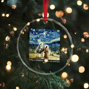 Bethlehem Starry Night Crystal Glass Ornament Nativity Luke 2:11 Christian Christmas TS14 Print Your Wear