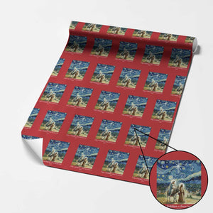 Bethlehem Starry Night Wrapping Paper Roll Nativity Luke 2:11 Christian Xmas TS14 Red Print Your Wear