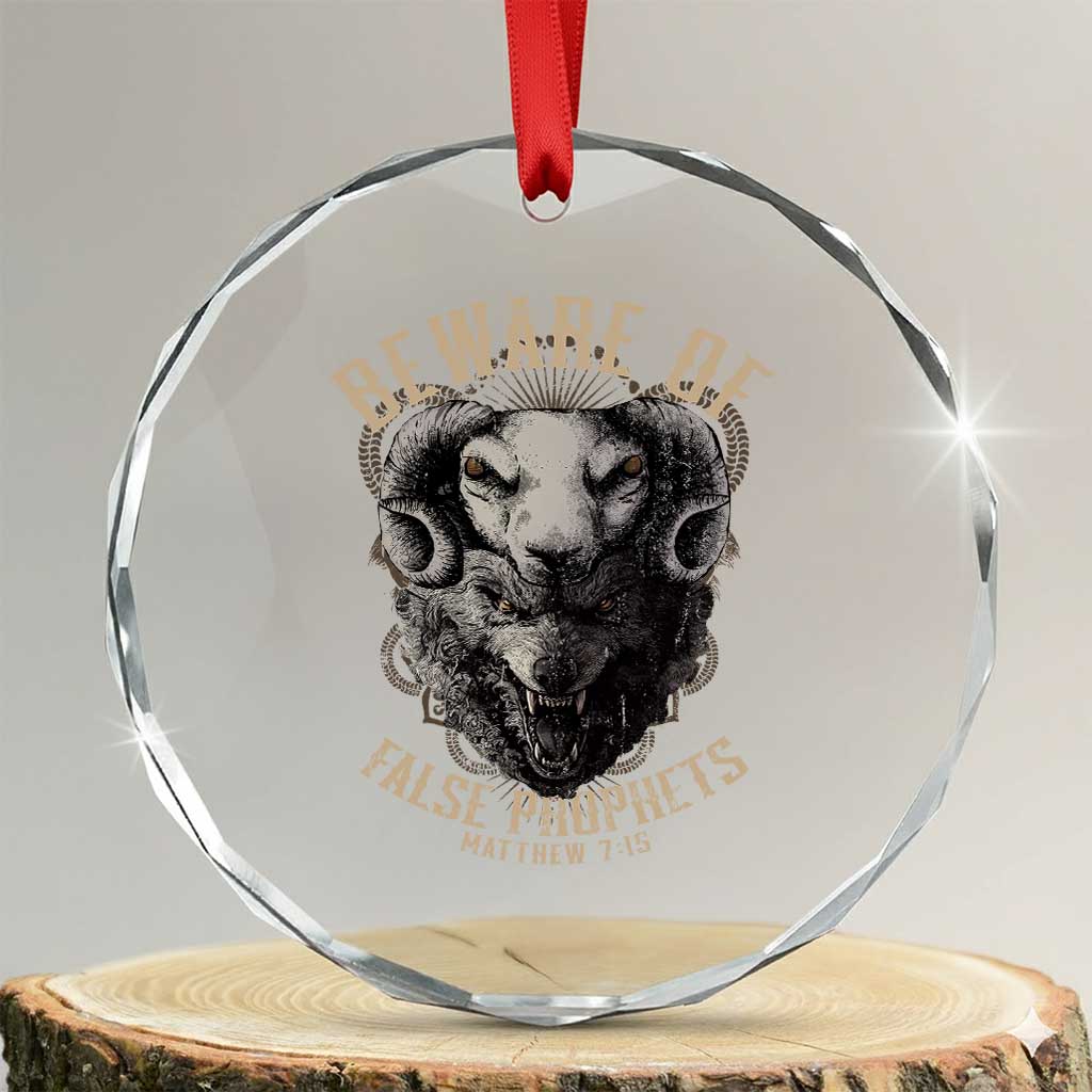 Beware Of False Prophets Crystal Glass Ornament Christian Sheep Wolf TS11 Transparent Glass 3'' Circle Print Your Wear