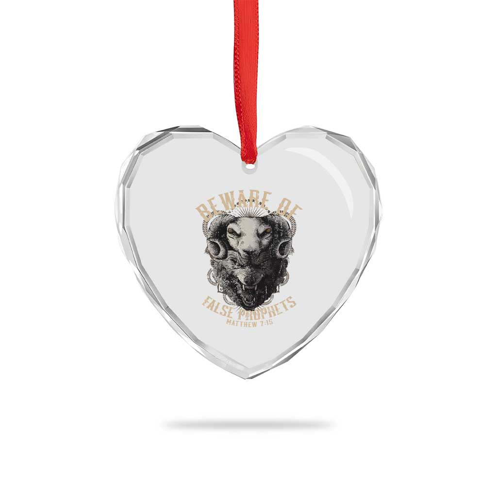 Beware Of False Prophets Heart Crystal Glass Ornament Christian Sheep Wolf TS11 Print Your Wear