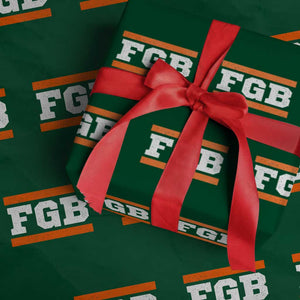 BF Game Day Wrapping Paper Roll FGB Football Fans TS10 Green Print Your Wear