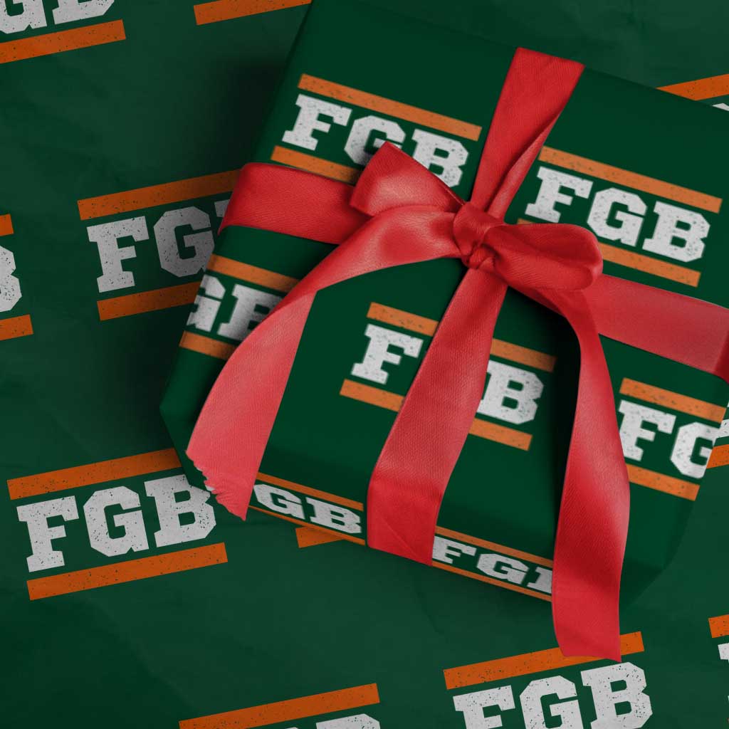BF Game Day Wrapping Paper Roll FGB Football Fans TS10 Green Print Your Wear