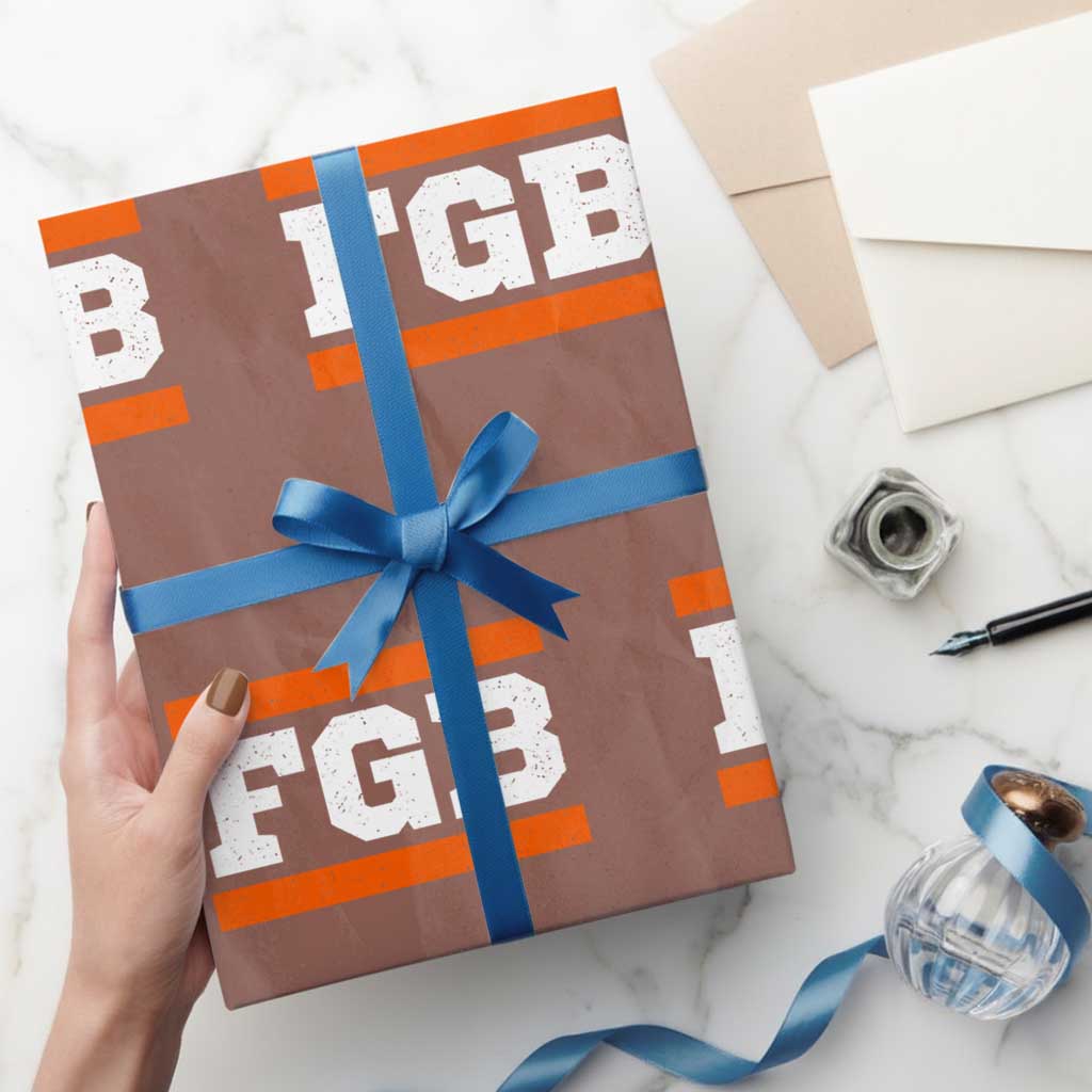 BF Game Day Wrapping Paper Roll FGB Football Fans TS10 Mocha Print Your Wear