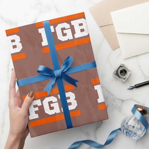 BF Game Day Wrapping Paper Roll FGB Football Fans TS10 Mocha Print Your Wear